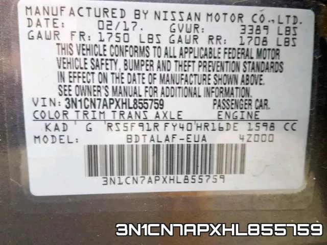 3N1CN7APXHL855759 фото 2