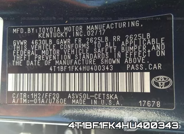 4T1BF1FK4HU400343 фото 10