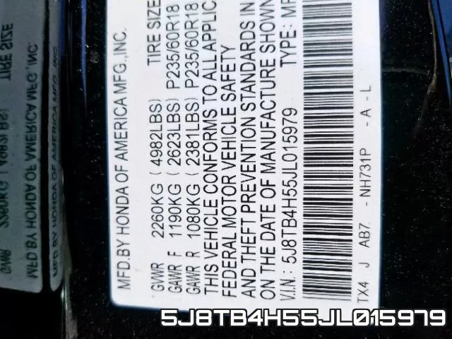 5J8TB4H55JL015979 фото 2