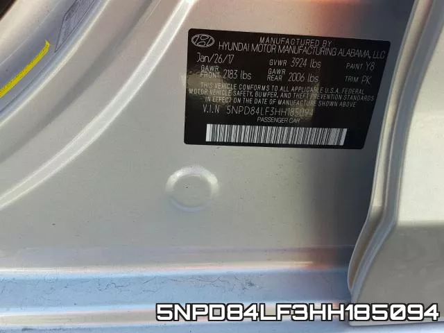 5NPD84LF3HH185094 фото 2