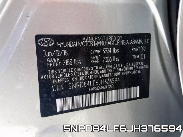 5NPD84LF6JH376594 фото 2