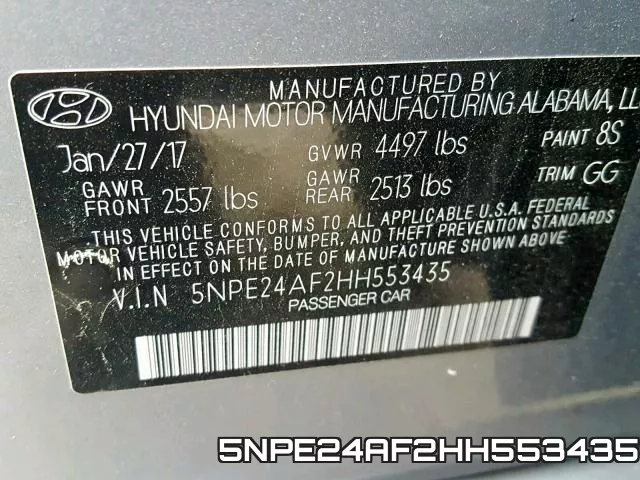 5NPE24AF2HH553435 фото 2