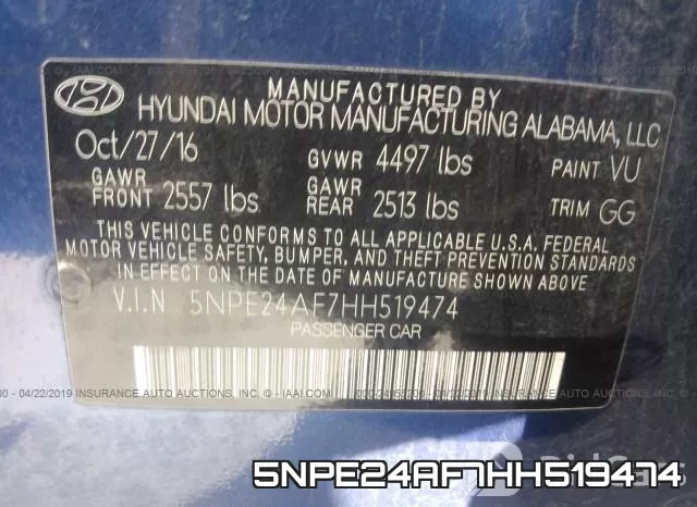 5NPE24AF7HH519474 фото 10