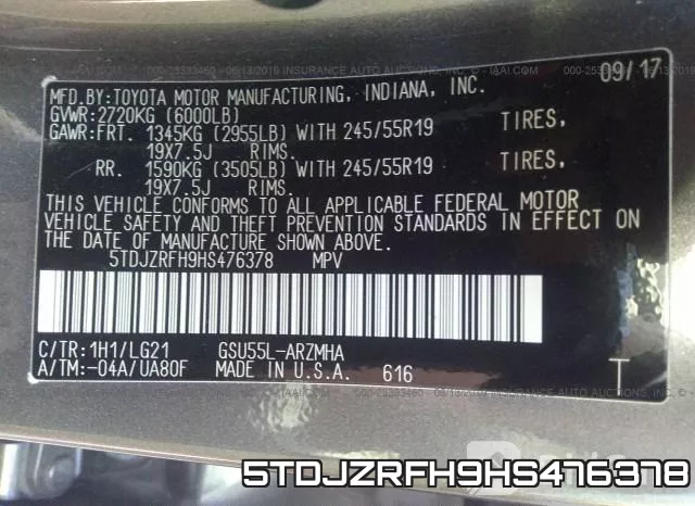 5TDJZRFH9HS476378 фото 10
