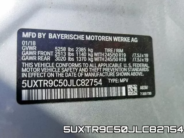 5UXTR9C50JLC82754 фото 2