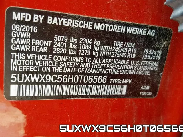 5UXWX9C56H0T06566 фото 2