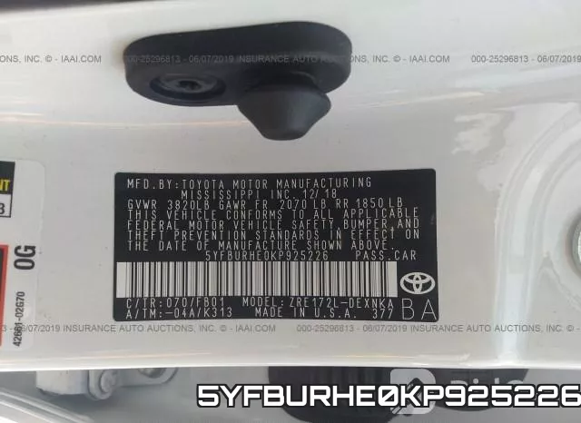5YFBURHE0KP925226 фото 10