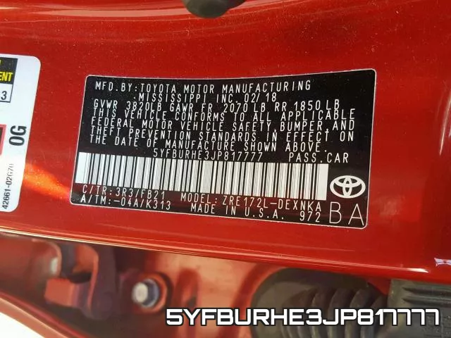 5YFBURHE3JP817777 фото 2