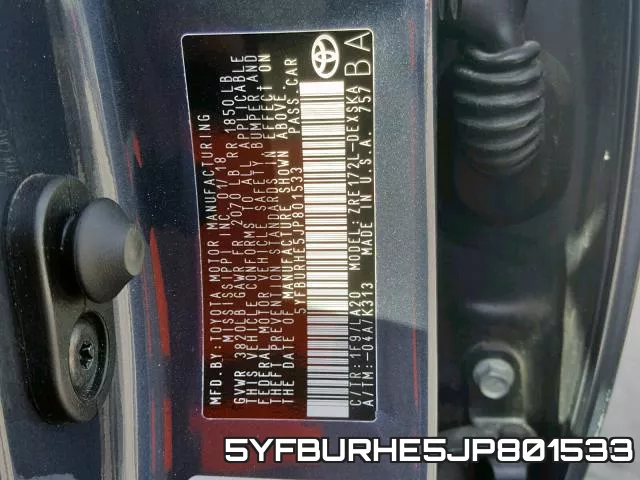 5YFBURHE5JP801533 фото 2