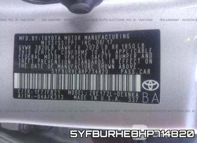 5YFBURHE8HP714820 фото 10