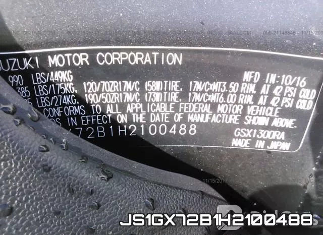 JS1GX72B1H2100488 фото 2