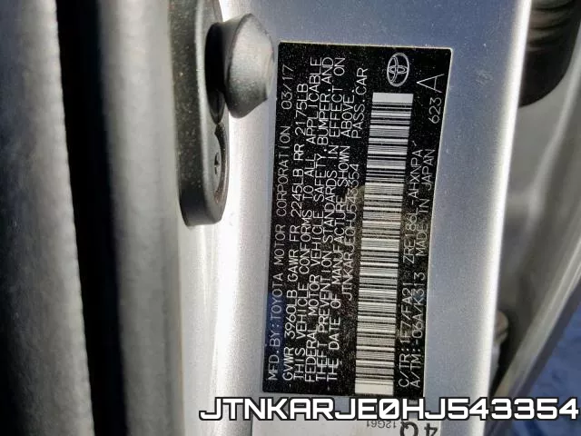 JTNKARJE0HJ543354 фото 2