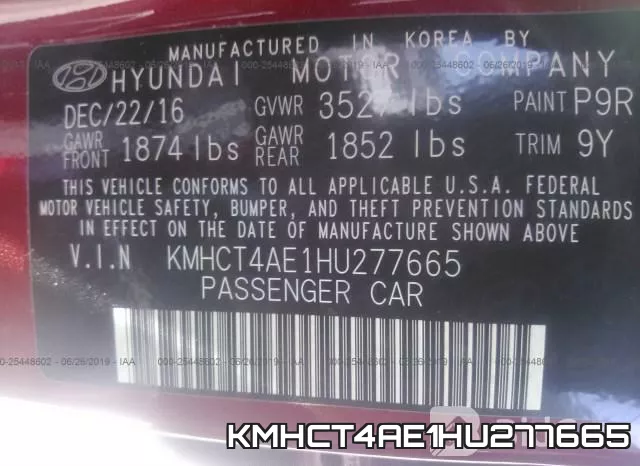 KMHCT4AE1HU277665 фото 10