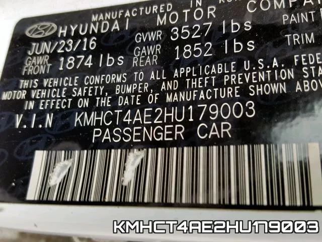 KMHCT4AE2HU179003 фото 2