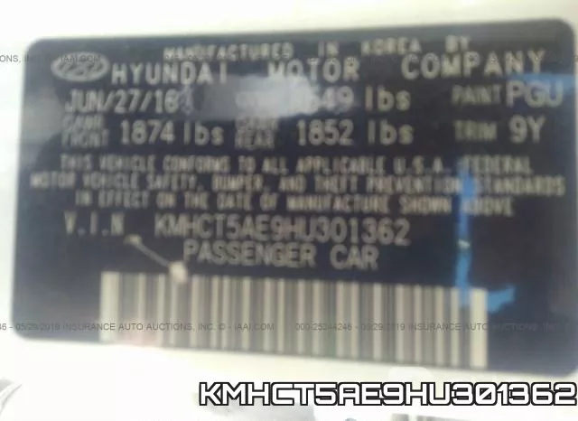 KMHCT5AE9HU301362 фото 10