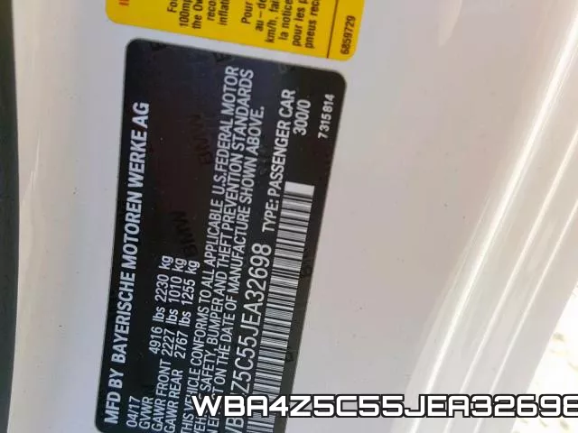 WBA4Z5C55JEA32698 фото 2