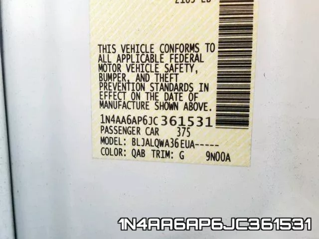 1N4AA6AP6JC361531 фото 2