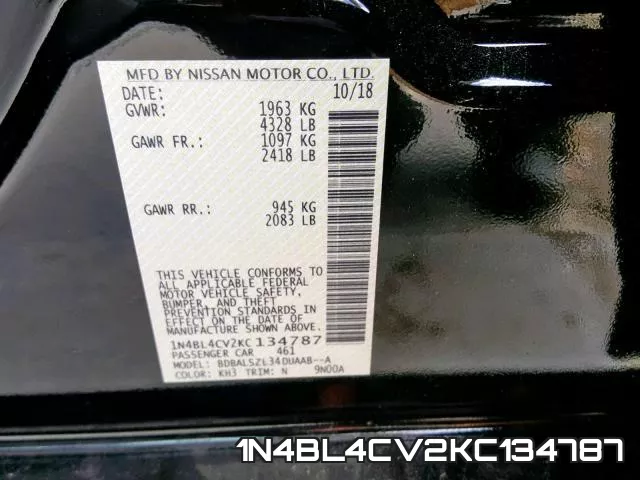 1N4BL4CV2KC134787 фото 2