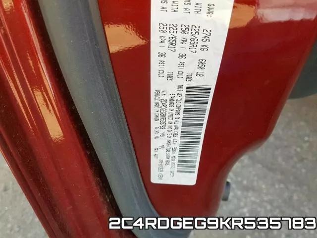 2C4RDGEG9KR535783 фото 2