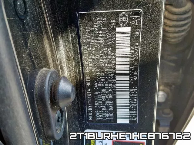 2T1BURHE7HC876762 фото 2
