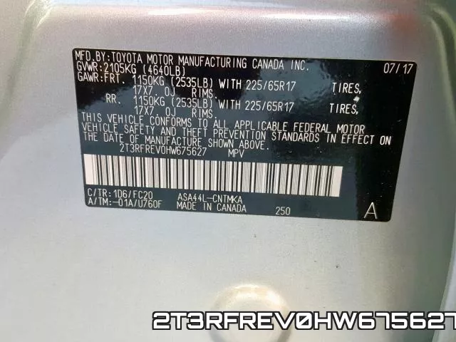 2T3RFREV0HW675627 фото 2