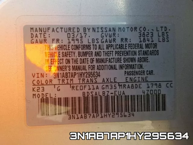 3N1AB7AP1HY295634 фото 2