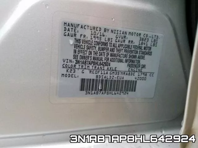 3N1AB7AP8HL642924 фото 2