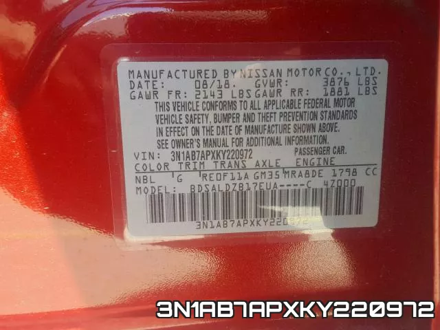 3N1AB7APXKY220972 фото 2