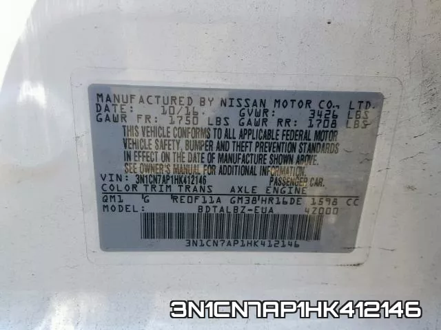 3N1CN7AP1HK412146 фото 2