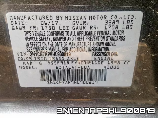 3N1CN7AP9HL900819 фото 2