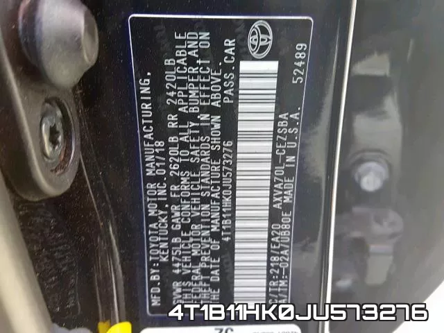4T1B11HK0JU573276 фото 2