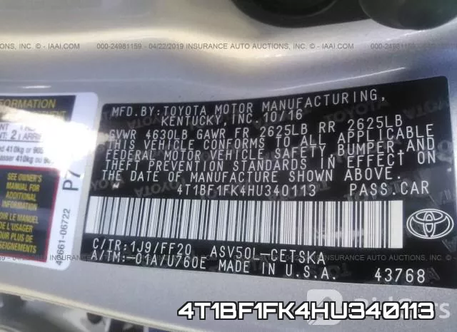 4T1BF1FK4HU340113 фото 10