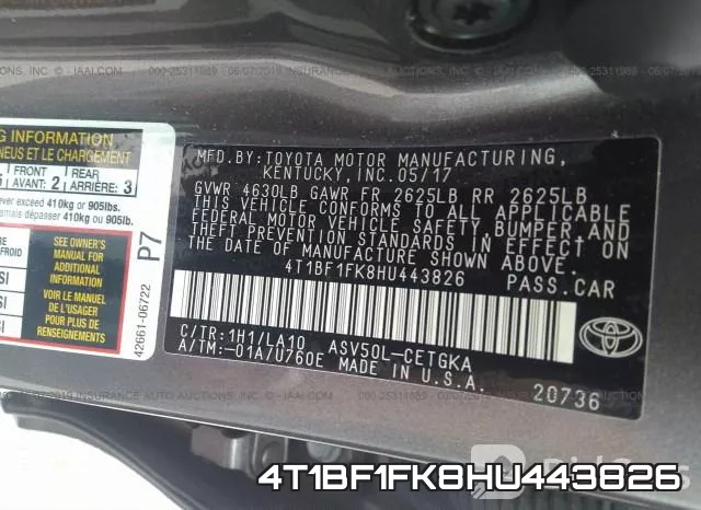 4T1BF1FK8HU443826 фото 10