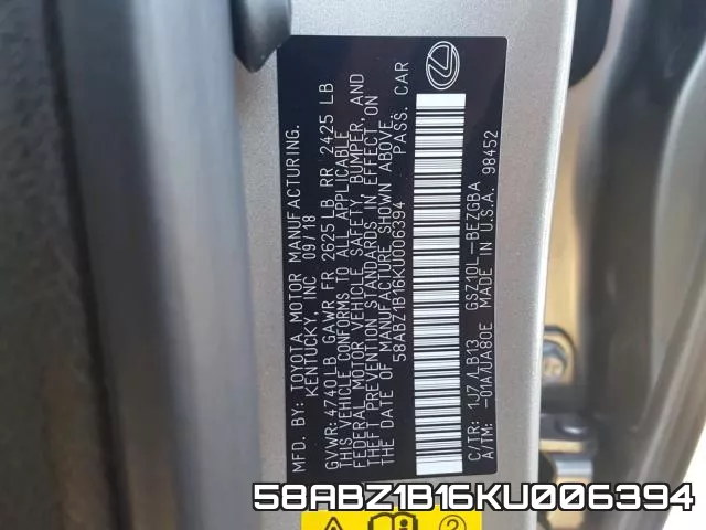 58ABZ1B16KU006394 фото 2