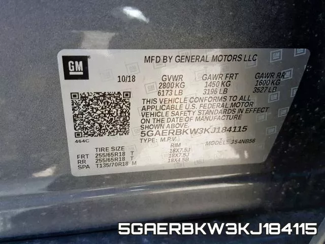 5GAERBKW3KJ184115 фото 2