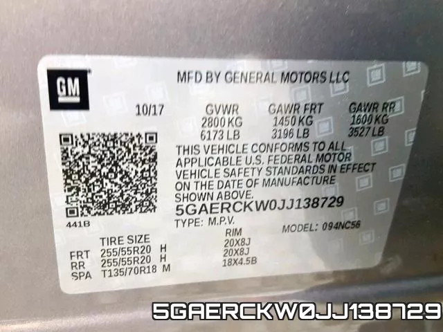 5GAERCKW0JJ138729 фото 2
