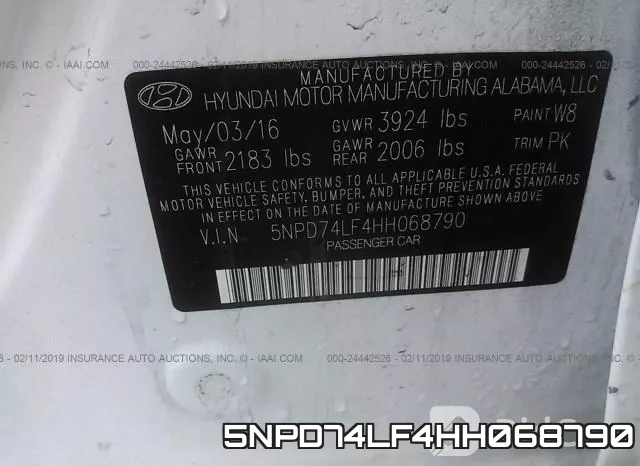 5NPD74LF4HH068790 фото 10