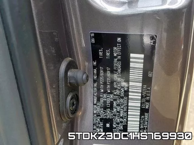 5TDKZ3DC1HS769930 фото 2