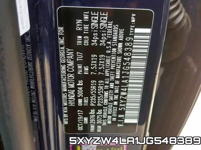 5XYZW4LA1JG548389 фото 2