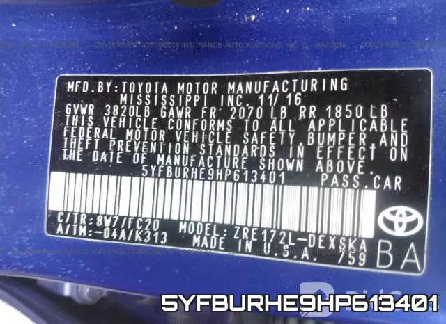 5YFBURHE9HP613401 фото 10