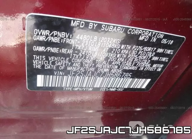 JF2SJAJC7JH586785 фото 10