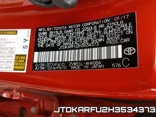JTDKARFU2H3534373 фото 2