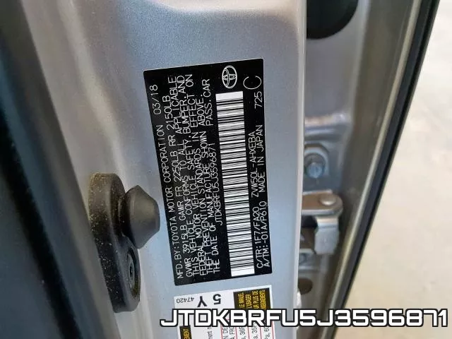 JTDKBRFU5J3596871 фото 2