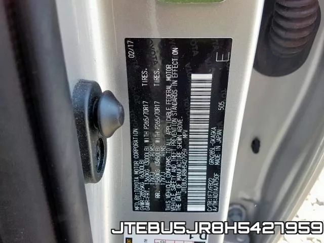 JTEBU5JR8H5427959 фото 2