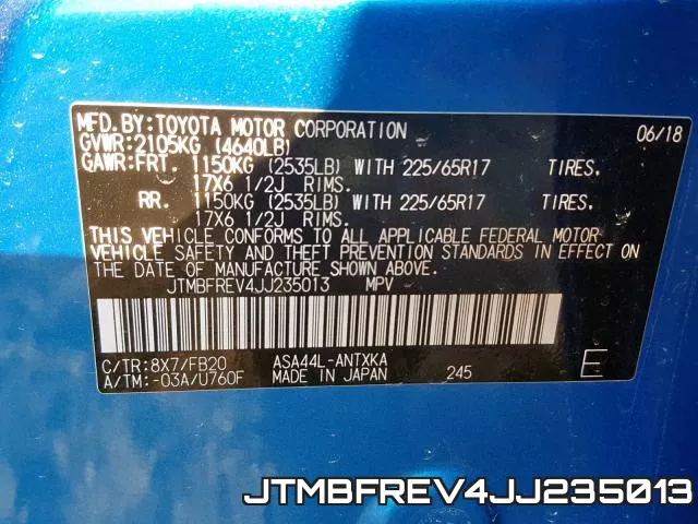 JTMBFREV4JJ235013 фото 2