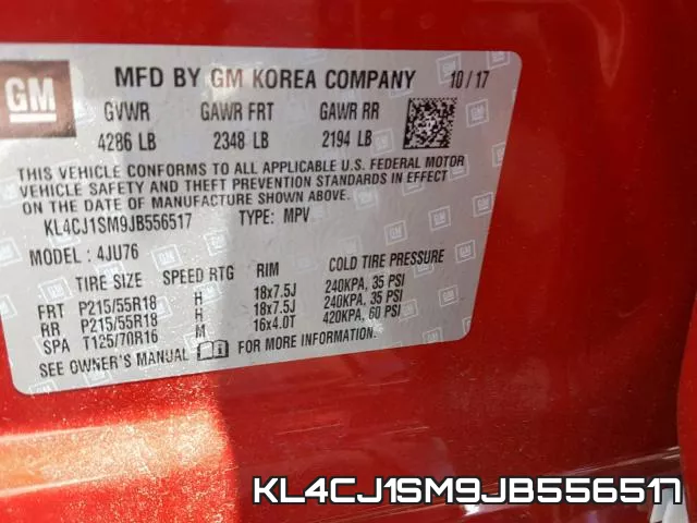 KL4CJ1SM9JB556517 фото 2