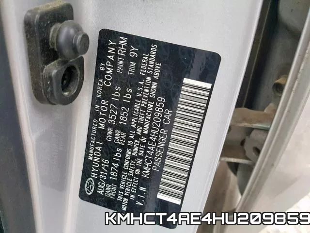 KMHCT4AE4HU209859 фото 2