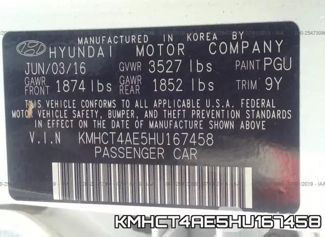 KMHCT4AE5HU167458 фото 10