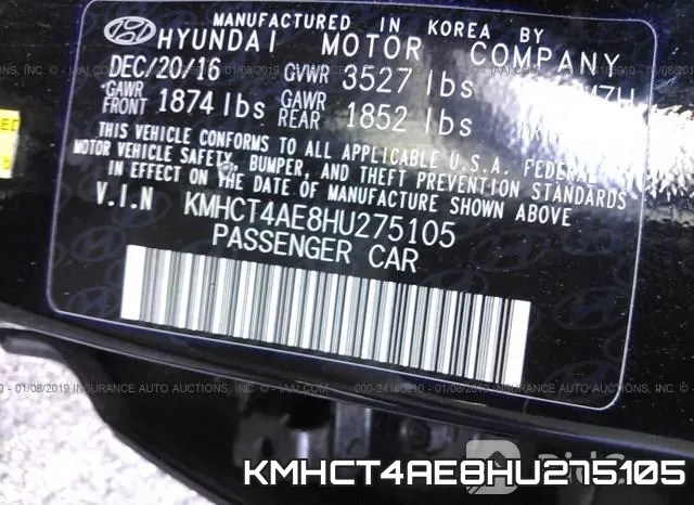 KMHCT4AE8HU275105 фото 10