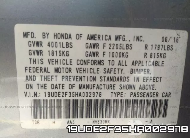 19UDE2F35HA002978 фото 10